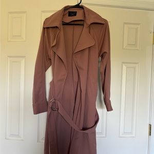 Mauve Long Coat with Belt